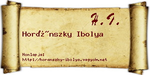 Horánszky Ibolya névjegykártya