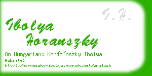 ibolya horanszky business card